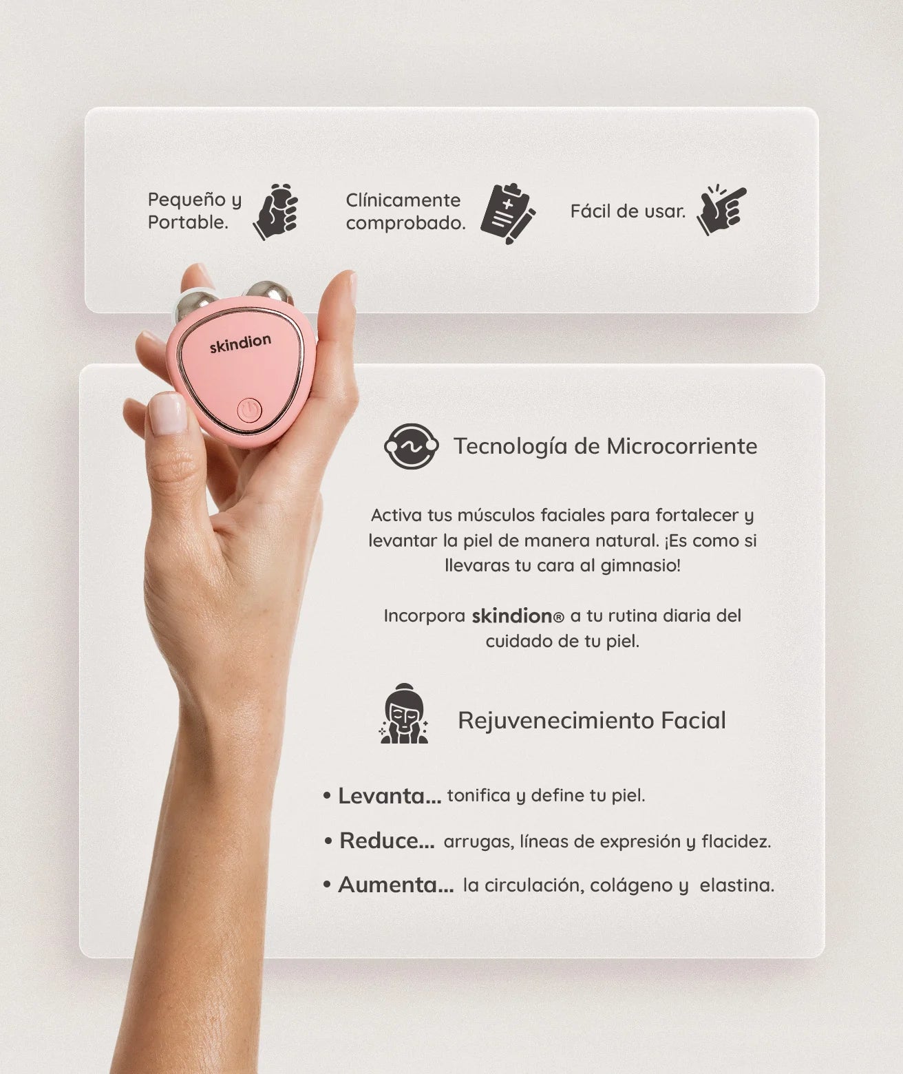 Dispositivo de Rejuvenecimiento Facial - Skindion Perú™